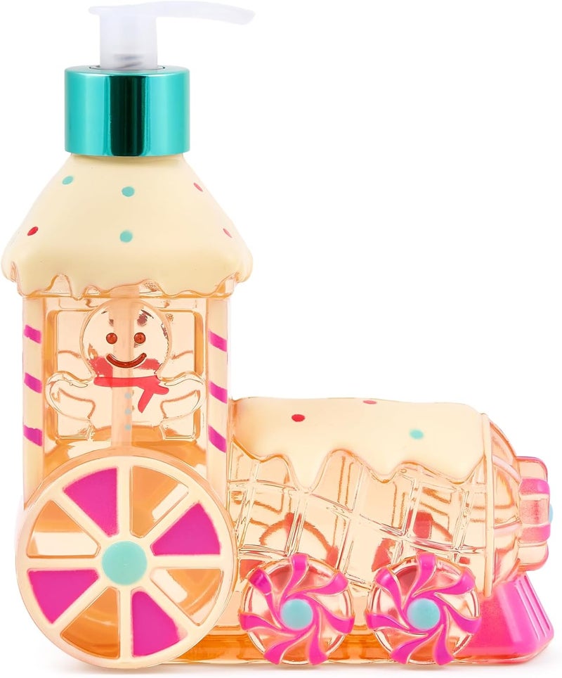 simple pleasures Gingerbread Train - Frosted Vanilla Scented Decorative Refillable Soap Dispenser for Kitchen Countertops and Bathroom Sinks - Image 3